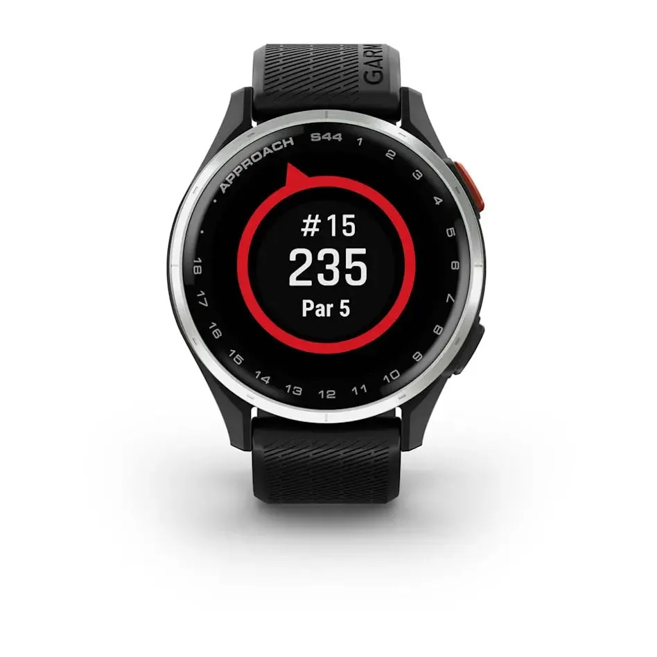 Approach® S44 - Silver Aluminium with Black Silicone Band