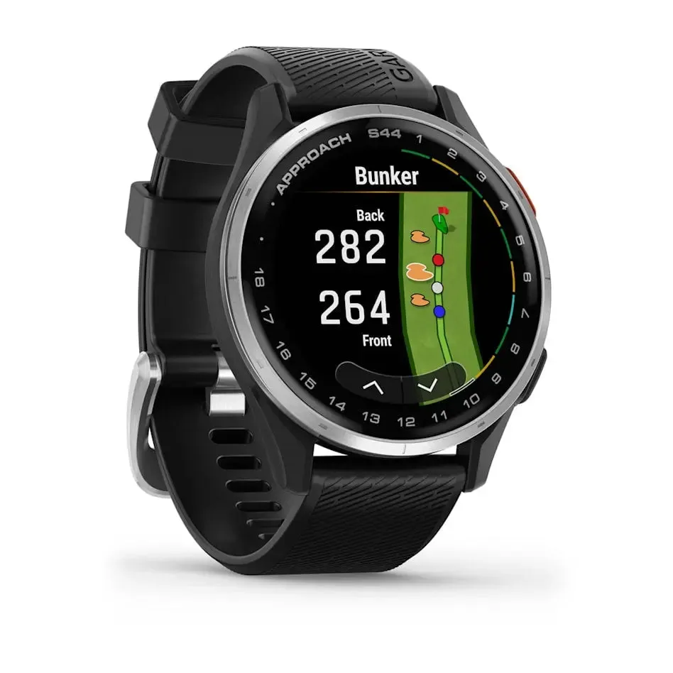 Approach® S44 - Silver Aluminium with Black Silicone Band