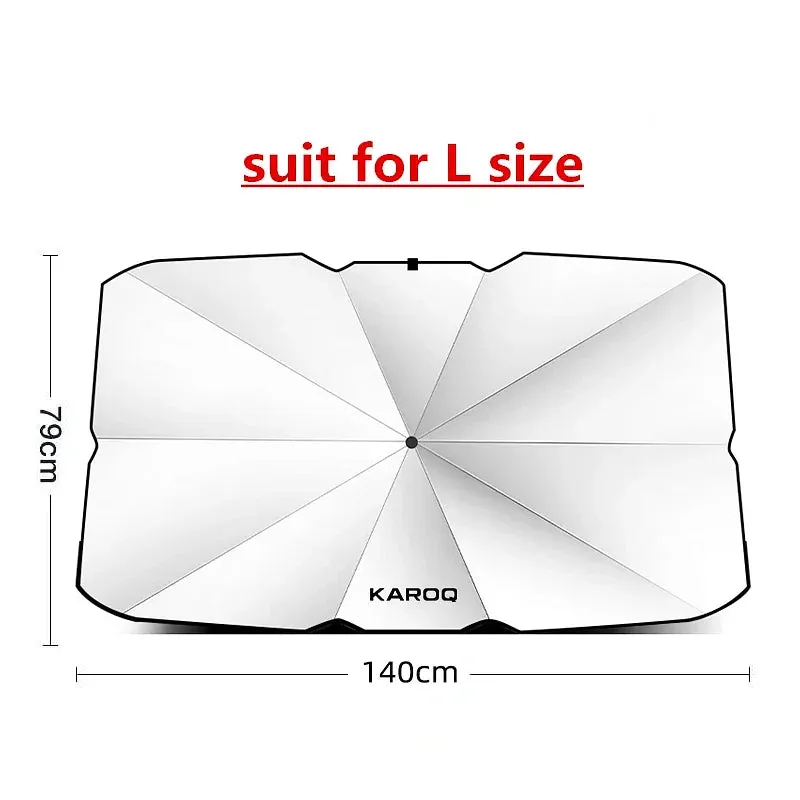 Color: Orange - Car Windshield Sunshade Umbrella Car Front