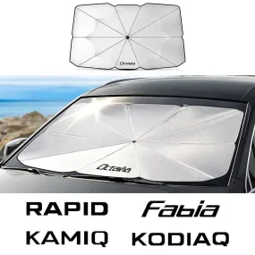 Color: Orange - Car Windshield Sunshade Umbrella Car Front