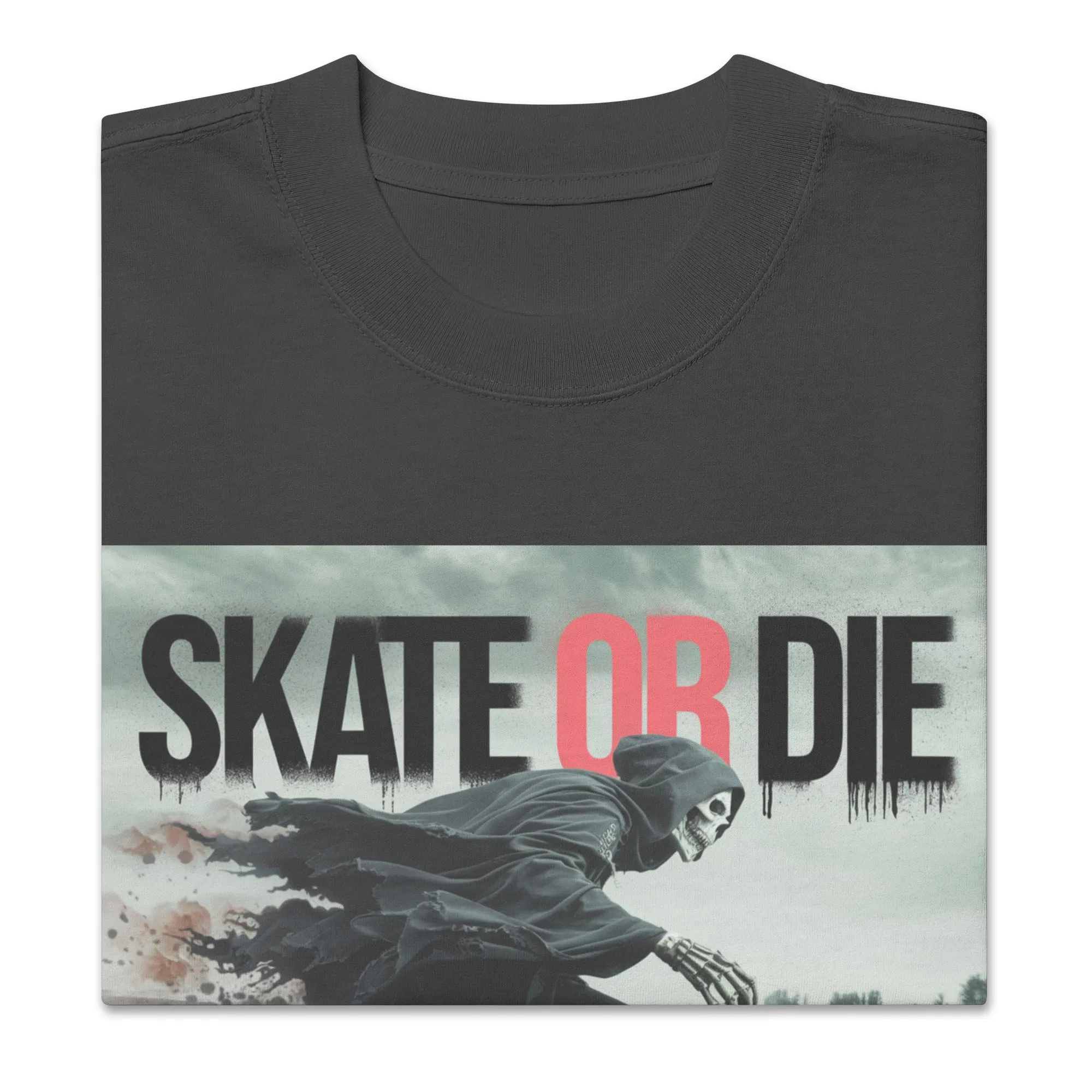DUO MODERN "Skate Or Die" Oversized Faded T-Shirt