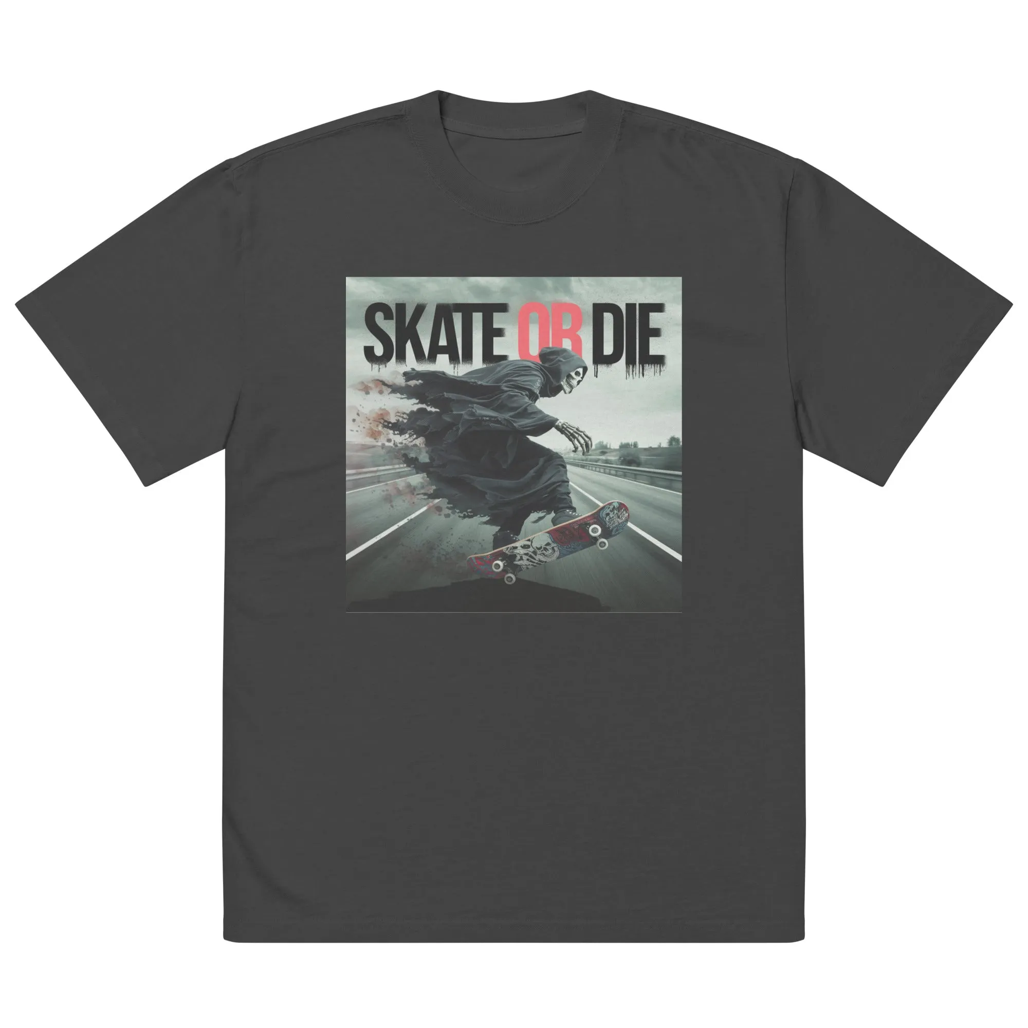 DUO MODERN "Skate Or Die" Oversized Faded T-Shirt