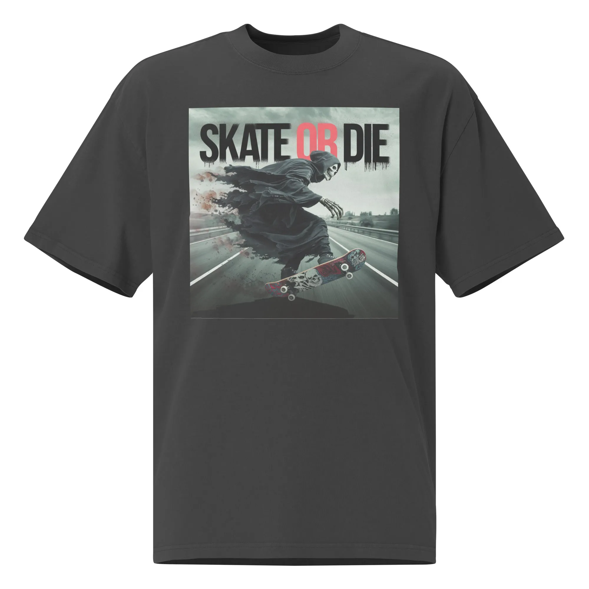 DUO MODERN "Skate Or Die" Oversized Faded T-Shirt