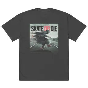 DUO MODERN "Skate Or Die" Oversized Faded T-Shirt