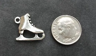 Figure Ice Skating Silver Charm - Shipping from Green Bay, WI Included