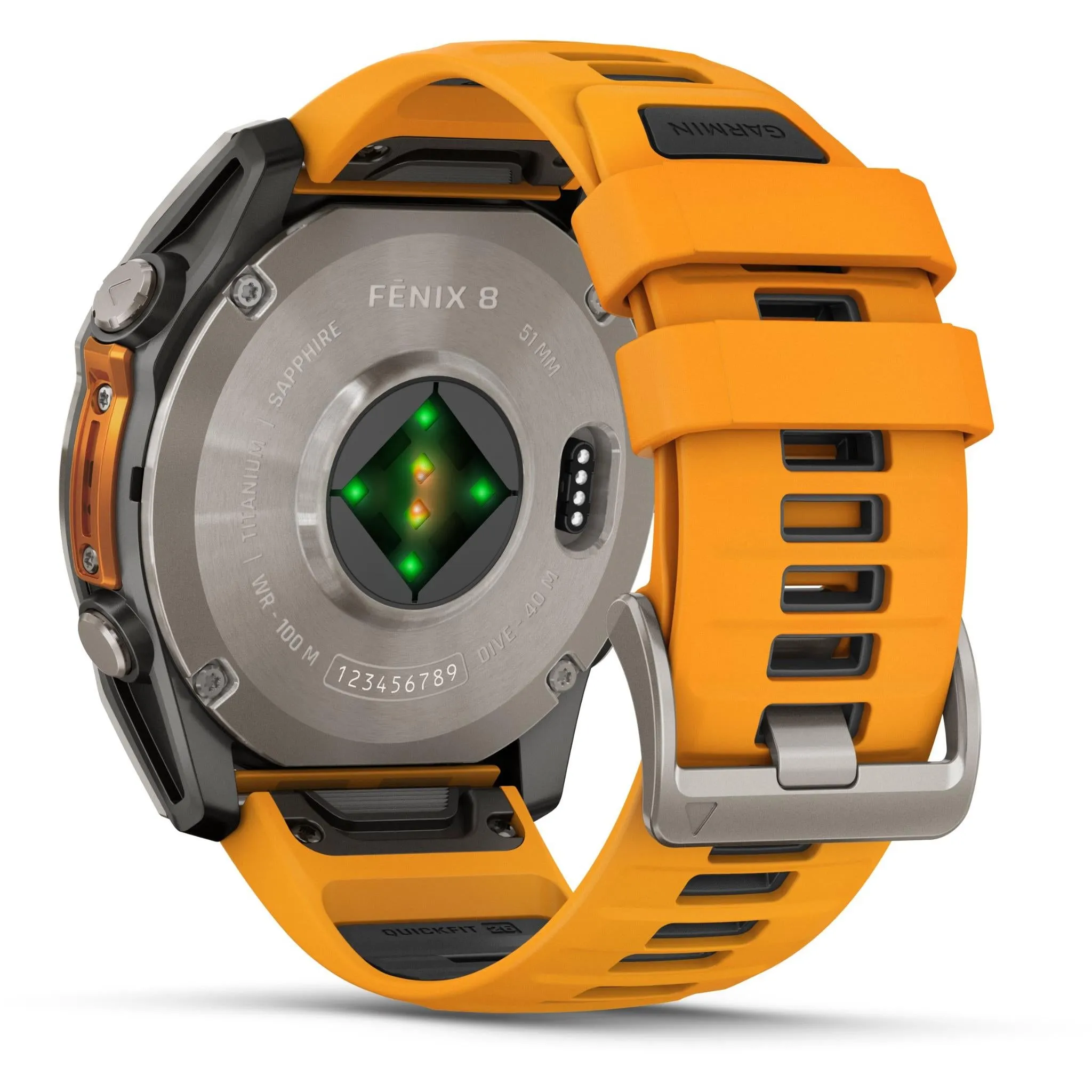 Garmin fenix® 8 51mm AMOLED Sapphire Edition Titanium with Spark Orange   Graphite Band