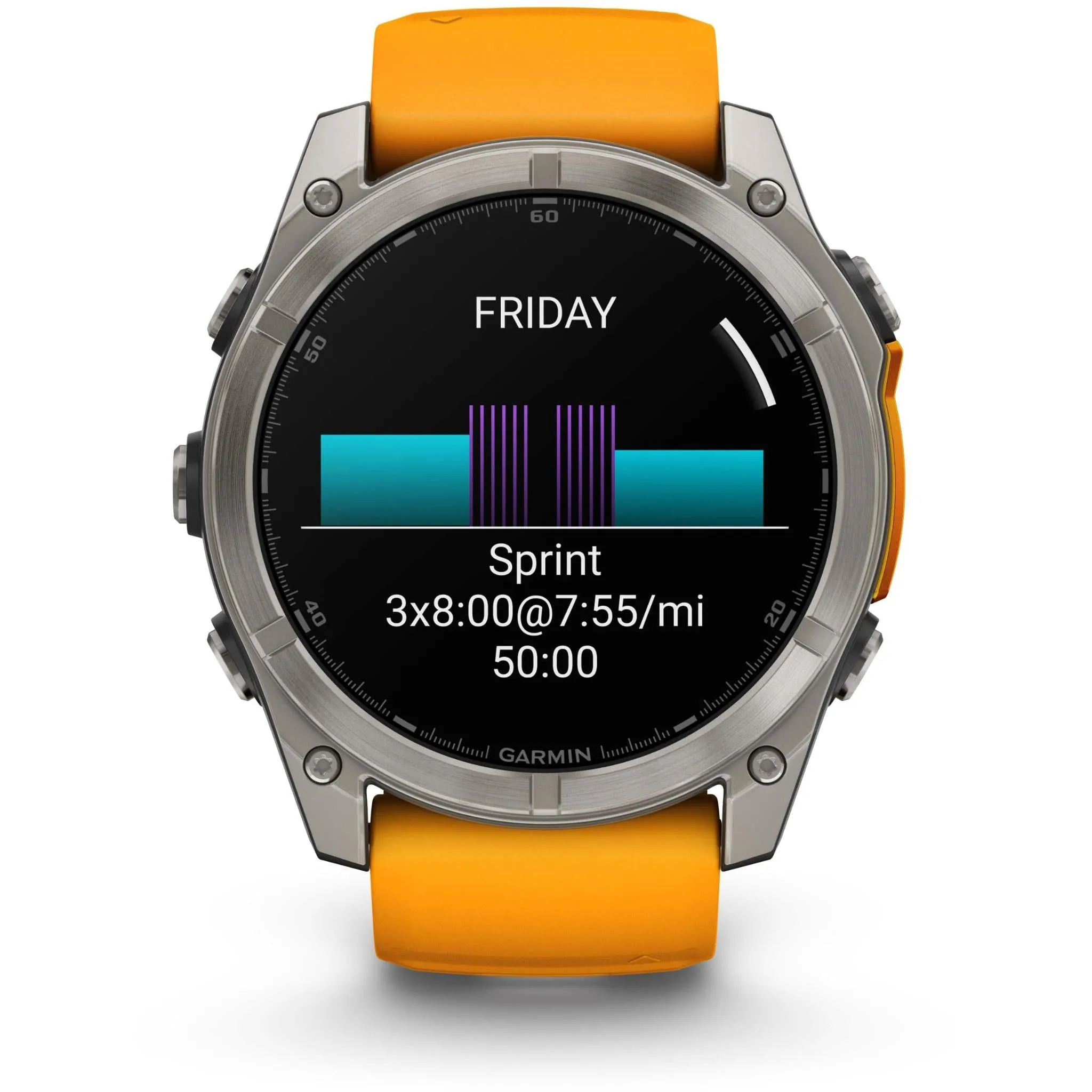 Garmin fenix® 8 51mm AMOLED Sapphire Edition Titanium with Spark Orange   Graphite Band