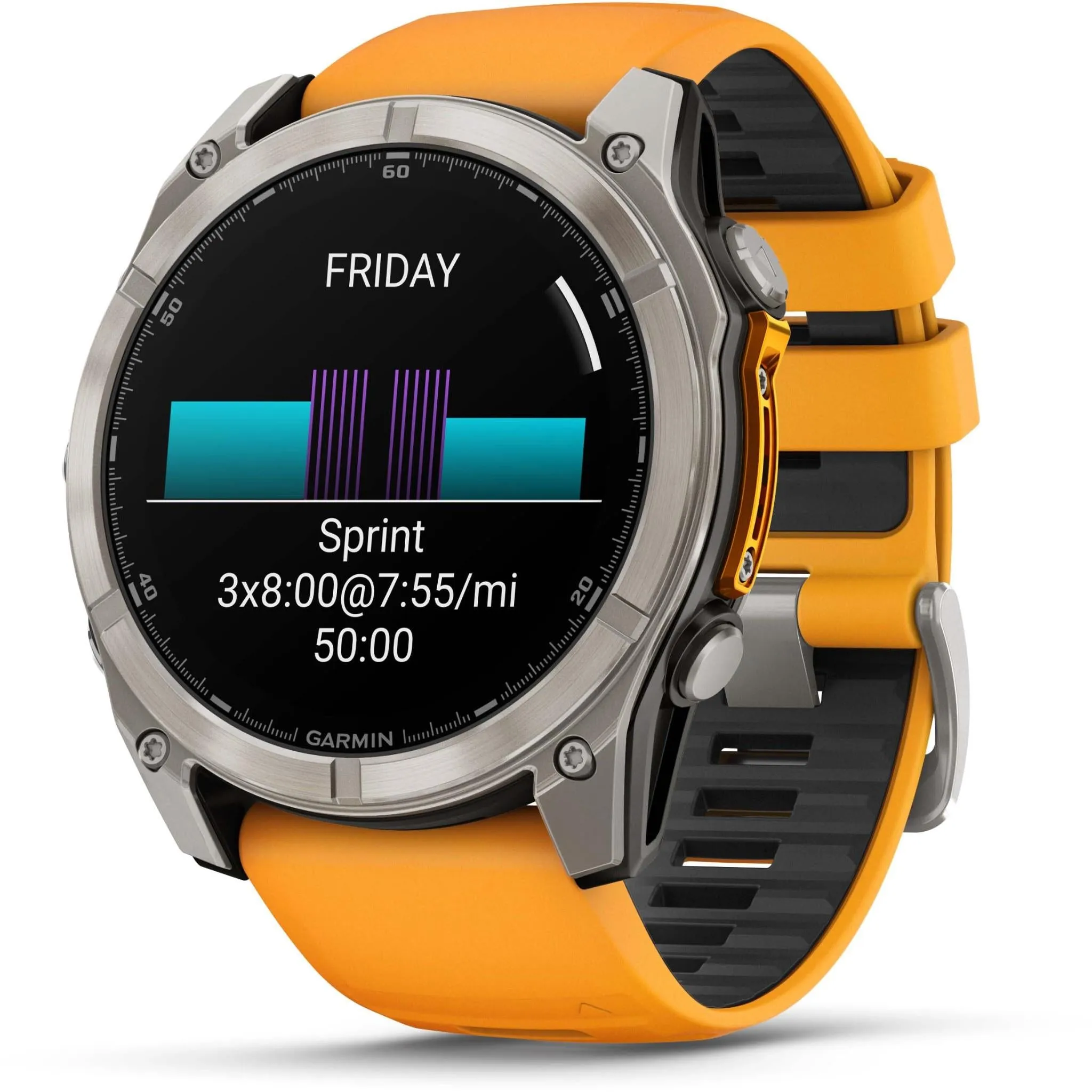 Garmin fenix® 8 51mm AMOLED Sapphire Edition Titanium with Spark Orange   Graphite Band