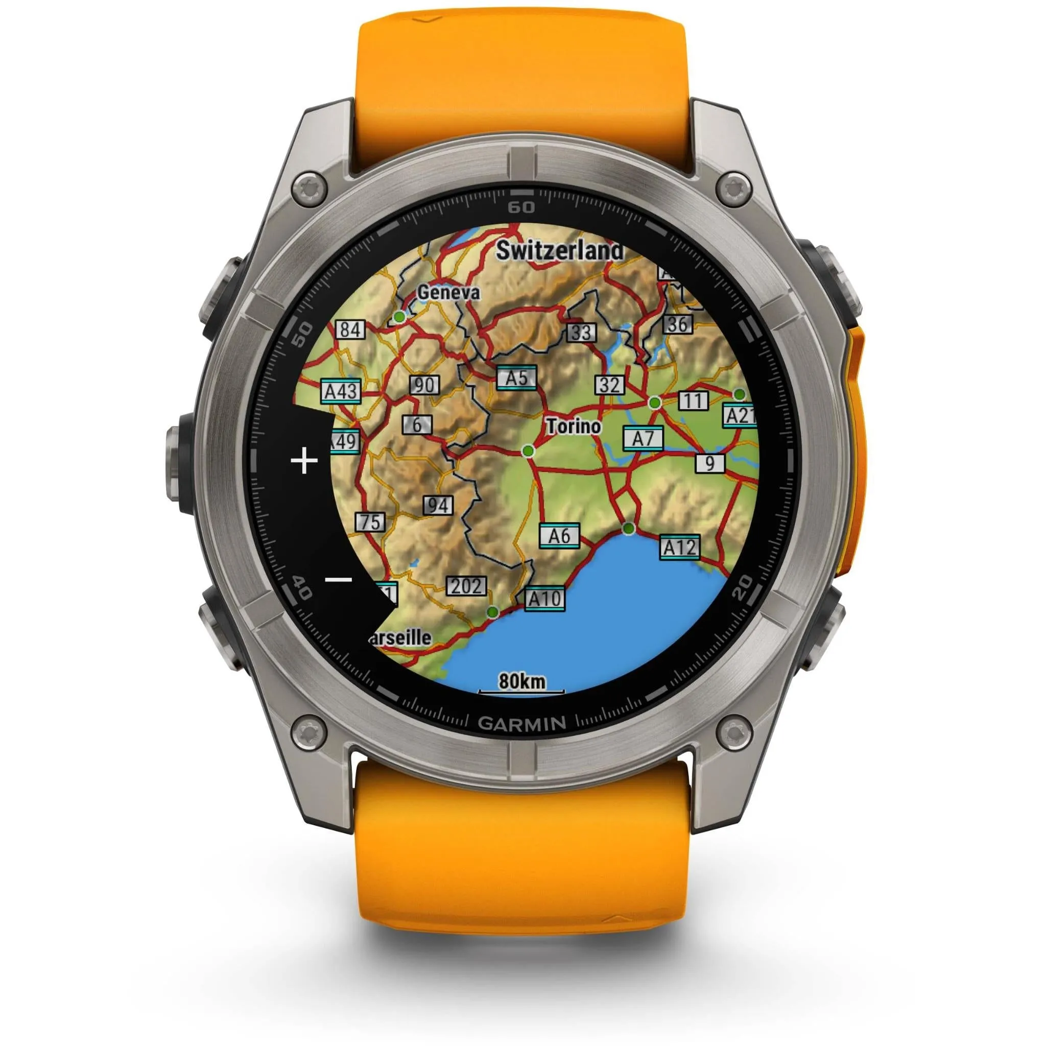 Garmin fenix® 8 51mm AMOLED Sapphire Edition Titanium with Spark Orange   Graphite Band
