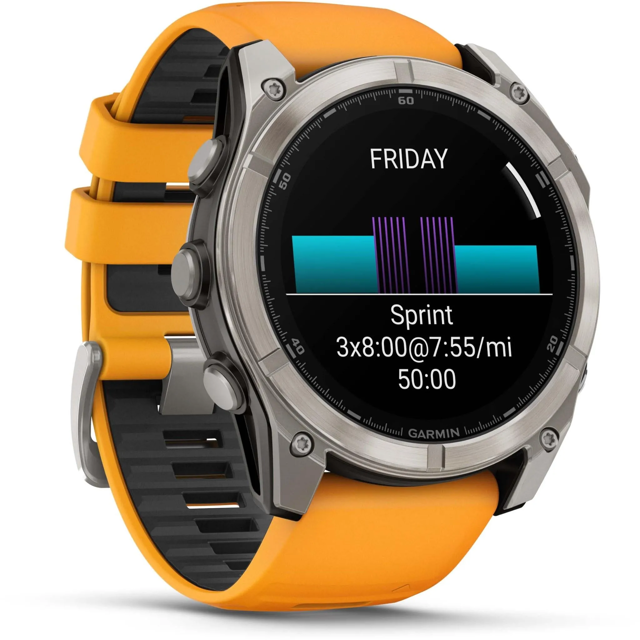 Garmin fenix® 8 51mm AMOLED Sapphire Edition Titanium with Spark Orange   Graphite Band