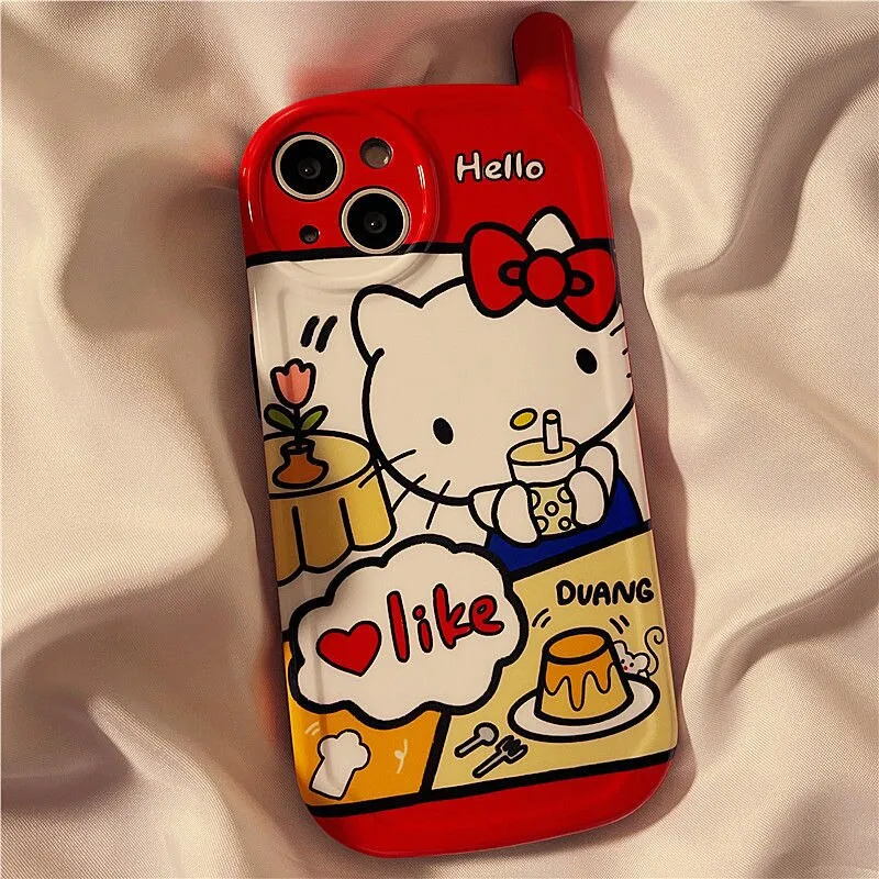 Kawaii Retro Antenna Hello Kitty iPhone Case