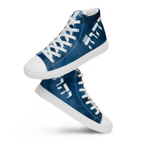 KING YAHWEH (SAPPHIRE) Custom-Made high-top canvas shoes in Men's sizes