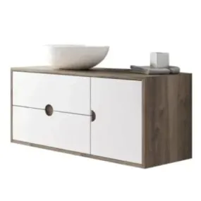 Kompass 1 Door 2 Drawer Vanity Oak/White - 1000 x 480 x 450mm