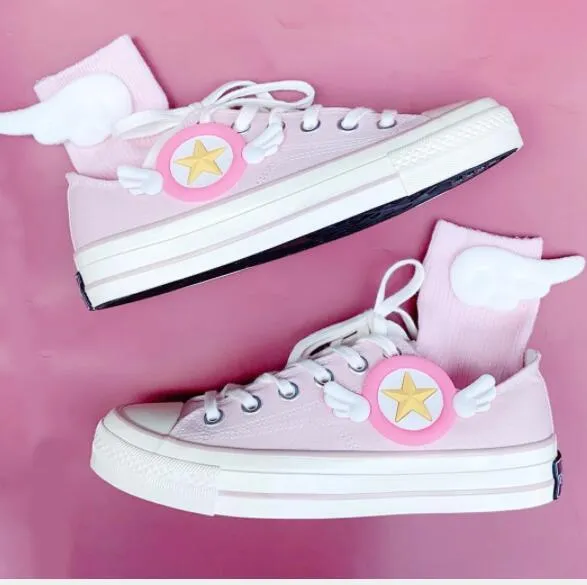 Pink Cardcaptor Sakura Wings Canvas Shoes