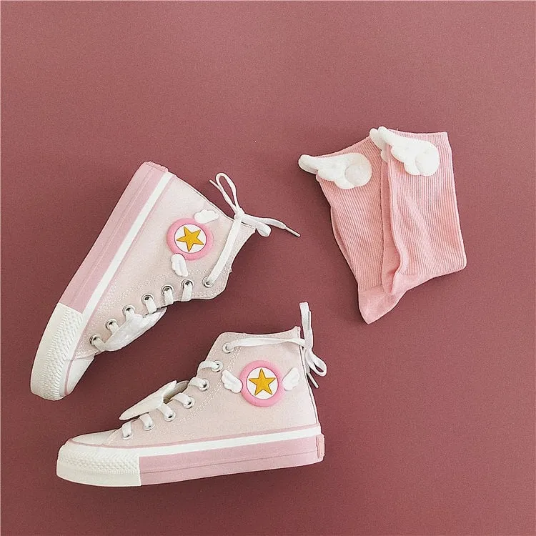 Pink Cardcaptor Sakura Wings Canvas Shoes