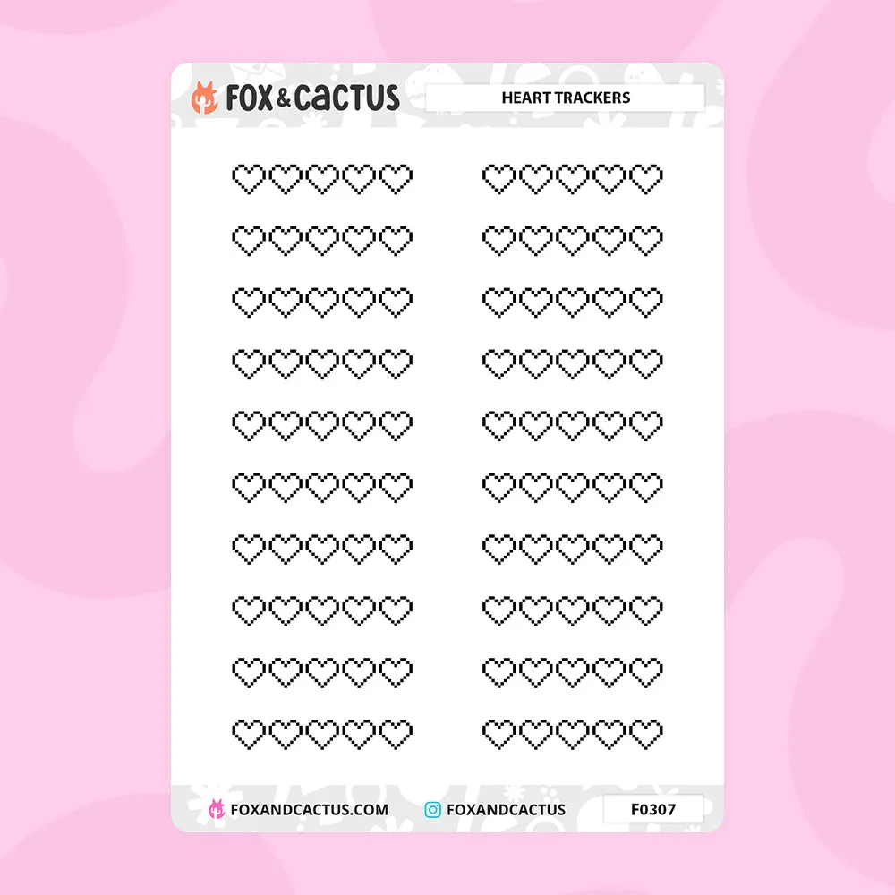 Pixel Heart Tracker Stickers