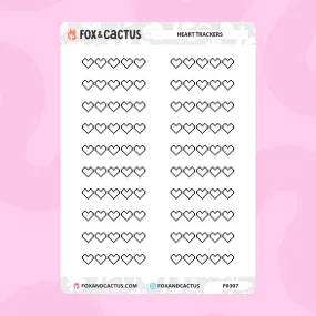 Pixel Heart Tracker Stickers