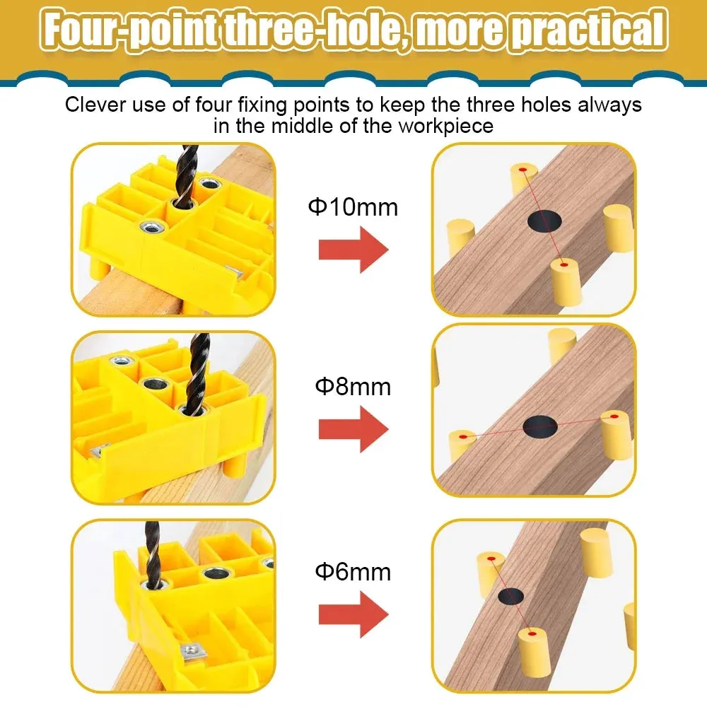 Quick Wood Doweling Jig ABS Plastic Handheld Pocket Hole Jig System 6 8 10mm Drill Bit Hole Puncher for Carpentry Dowel Joints