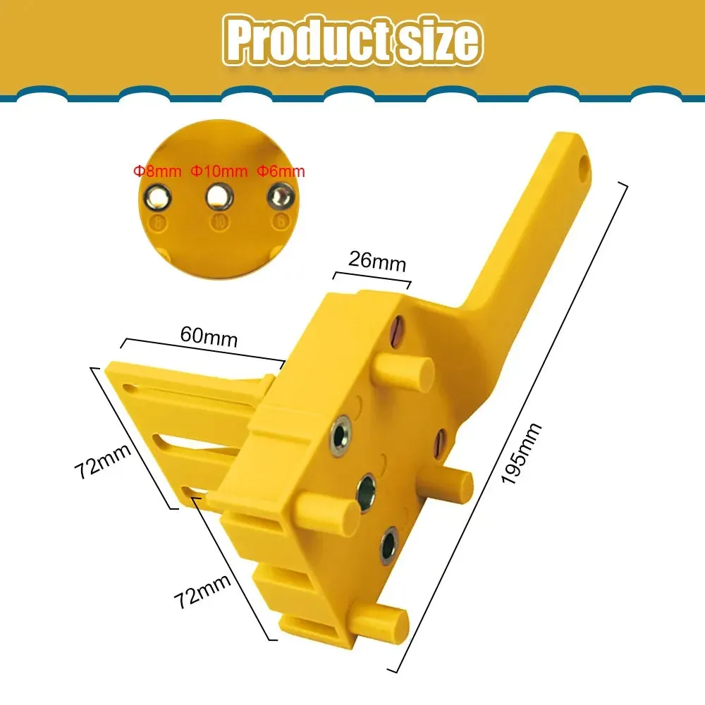 Quick Wood Doweling Jig ABS Plastic Handheld Pocket Hole Jig System 6 8 10mm Drill Bit Hole Puncher for Carpentry Dowel Joints