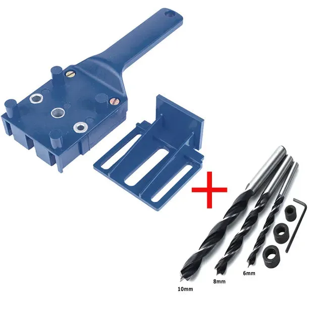 Quick Wood Doweling Jig ABS Plastic Handheld Pocket Hole Jig System 6 8 10mm Drill Bit Hole Puncher for Carpentry Dowel Joints