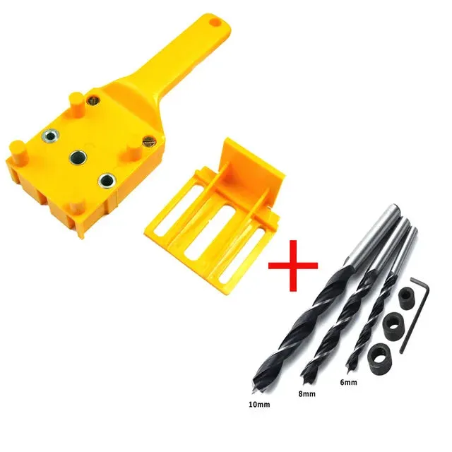 Quick Wood Doweling Jig ABS Plastic Handheld Pocket Hole Jig System 6 8 10mm Drill Bit Hole Puncher for Carpentry Dowel Joints