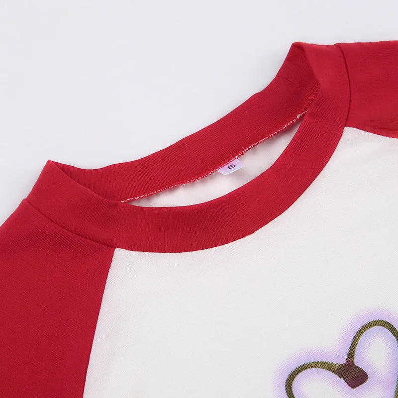 "Cherry Cherish Me" Graphic Ringer Tee