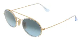 Ray-Ban 0RB3847N 91233M52 Gold Blue Full rim Oval Sunglasses