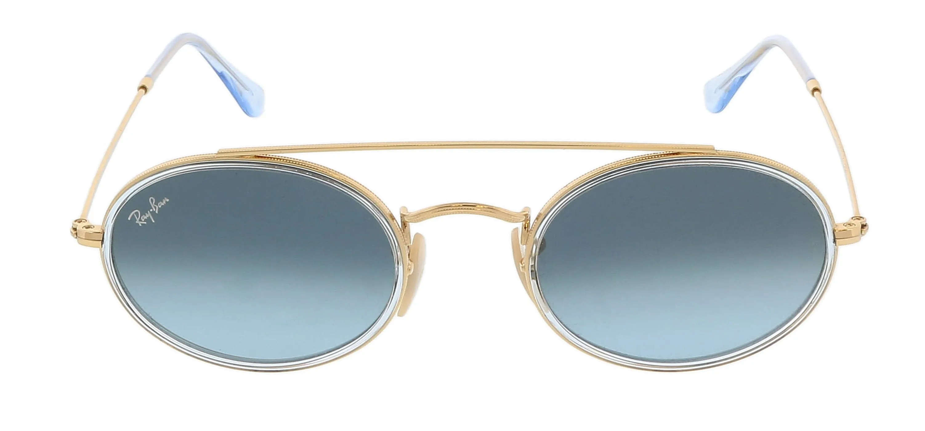 Ray-Ban 0RB3847N 91233M52 Gold Blue Full rim Oval Sunglasses