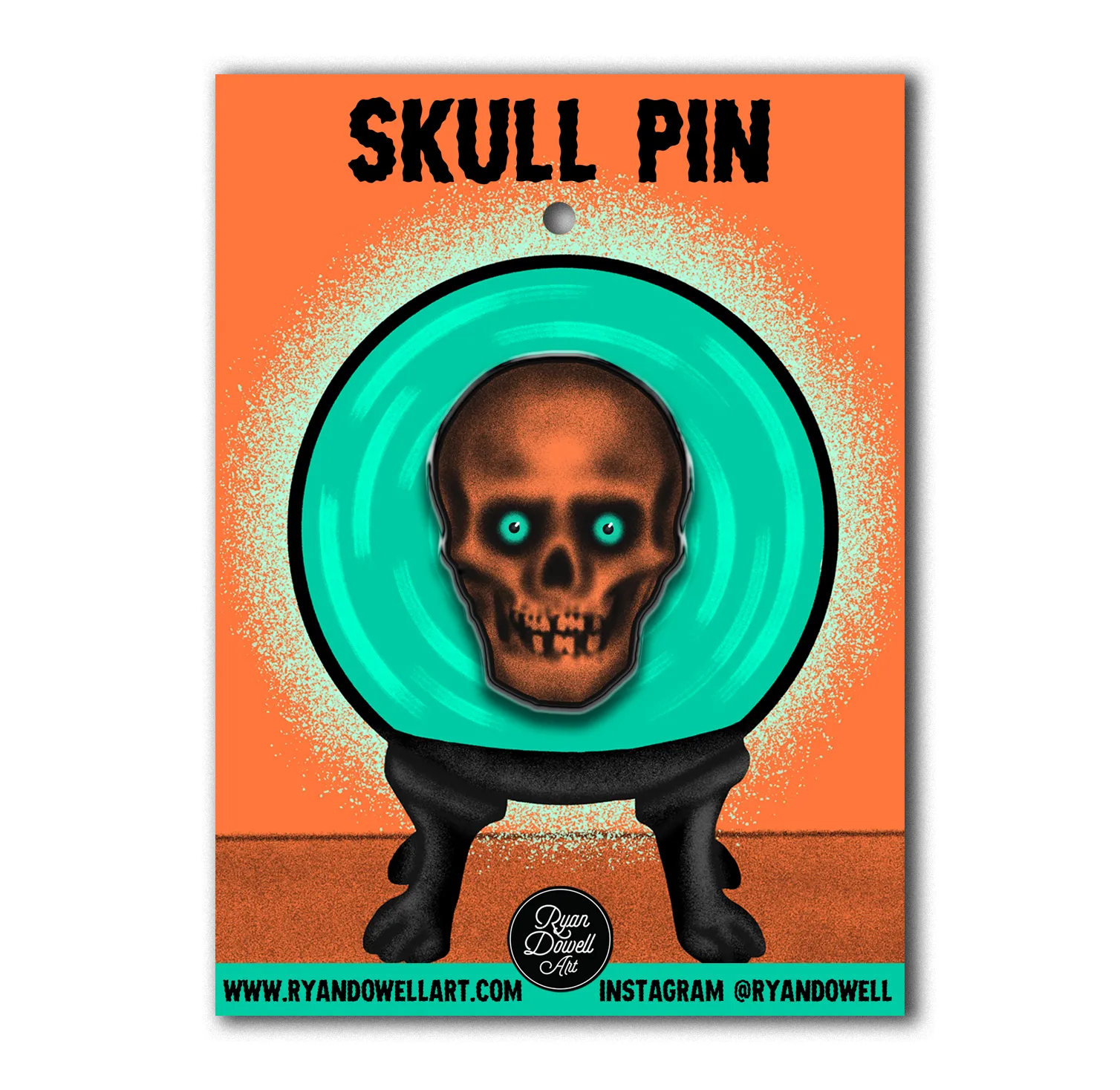 Retro Inspired Creepy Skull Halloween Lapel Pin