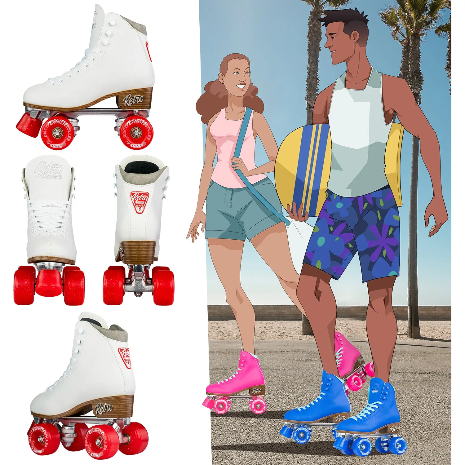 RETRO White - Roller Skates