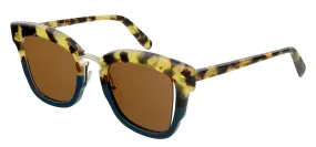 Salvatore Ferragamo SF886S 287 Tokyo Havana/Blue Square Sunglasses