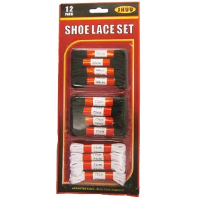 Shuu Shoelaces Assorted Size & Colour 12pk