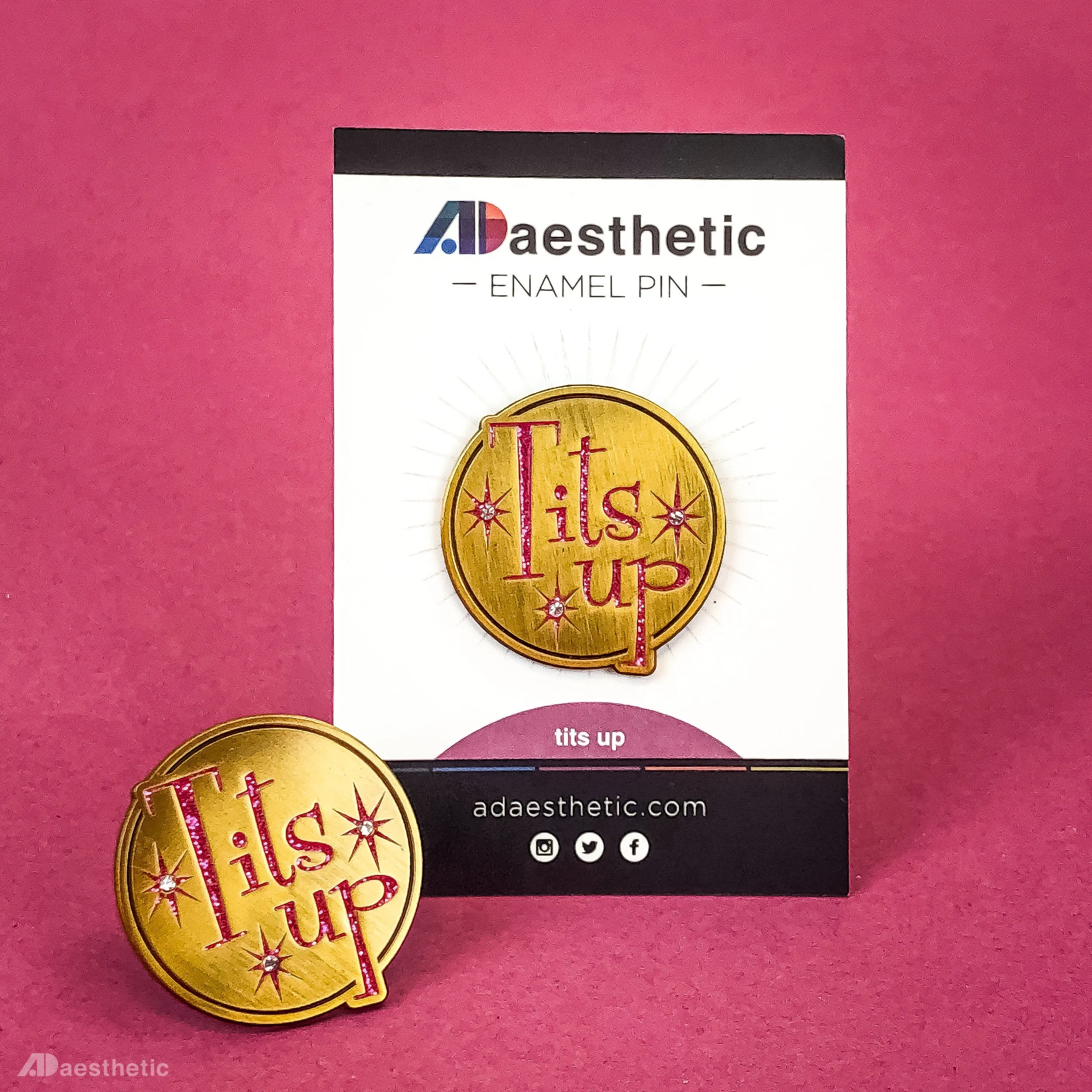 Tits Up Enamel Lapel Pin