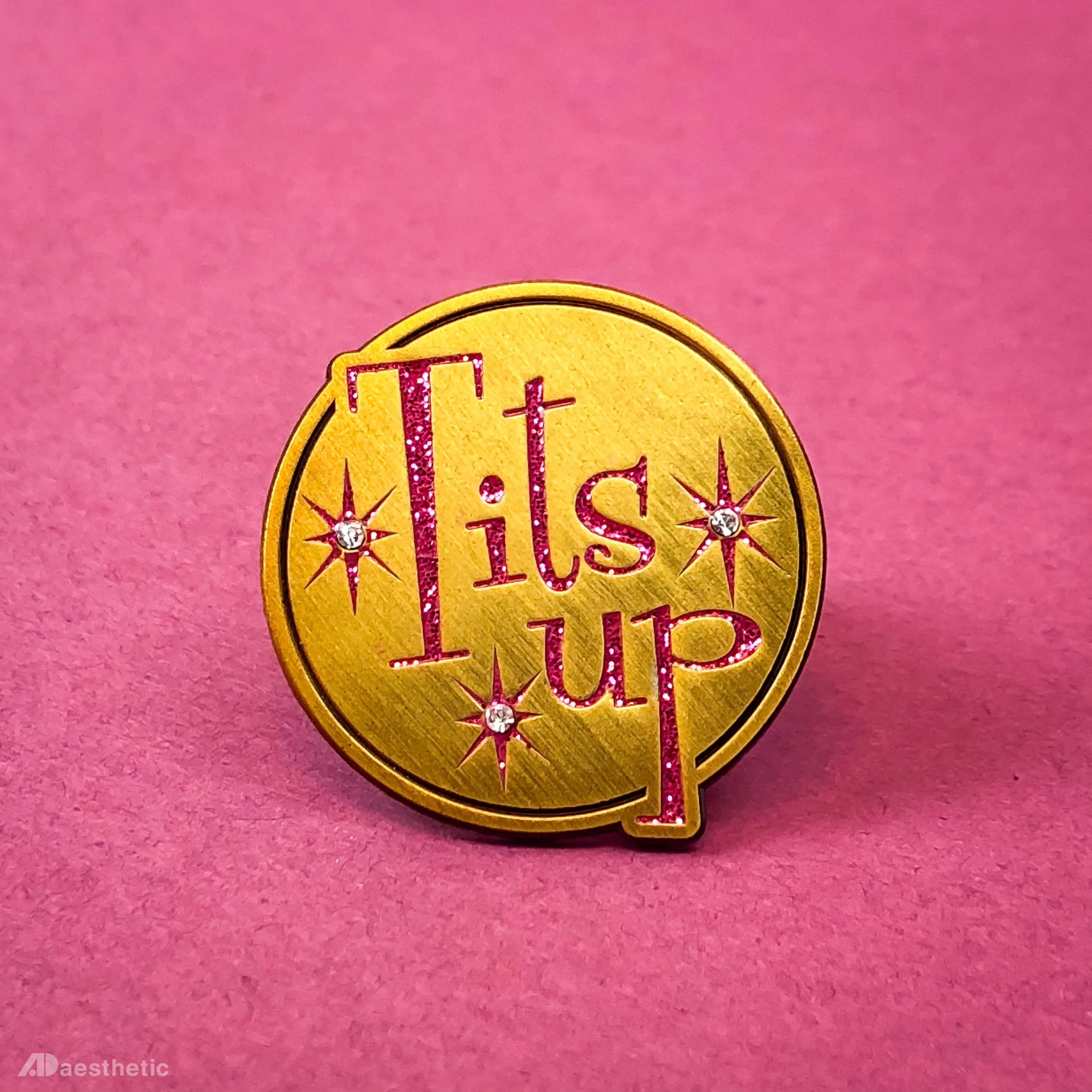 Tits Up Enamel Lapel Pin