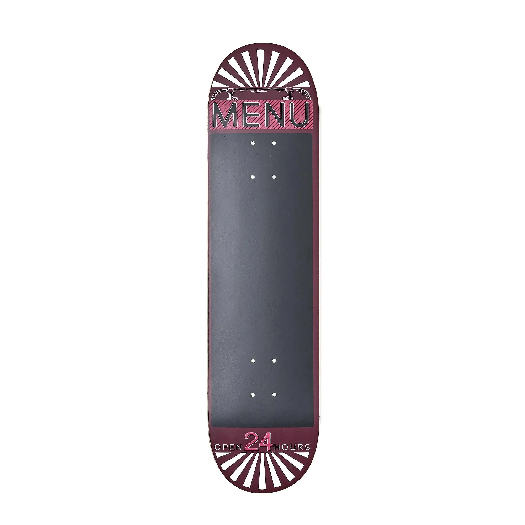 Wood Skate Chalkboard Menu Red Wall Decor 8" x 31.5"