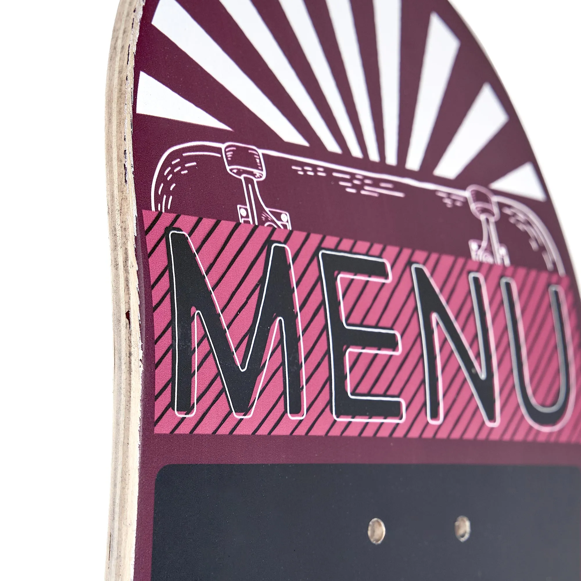 Wood Skate Chalkboard Menu Red Wall Decor 8" x 31.5"